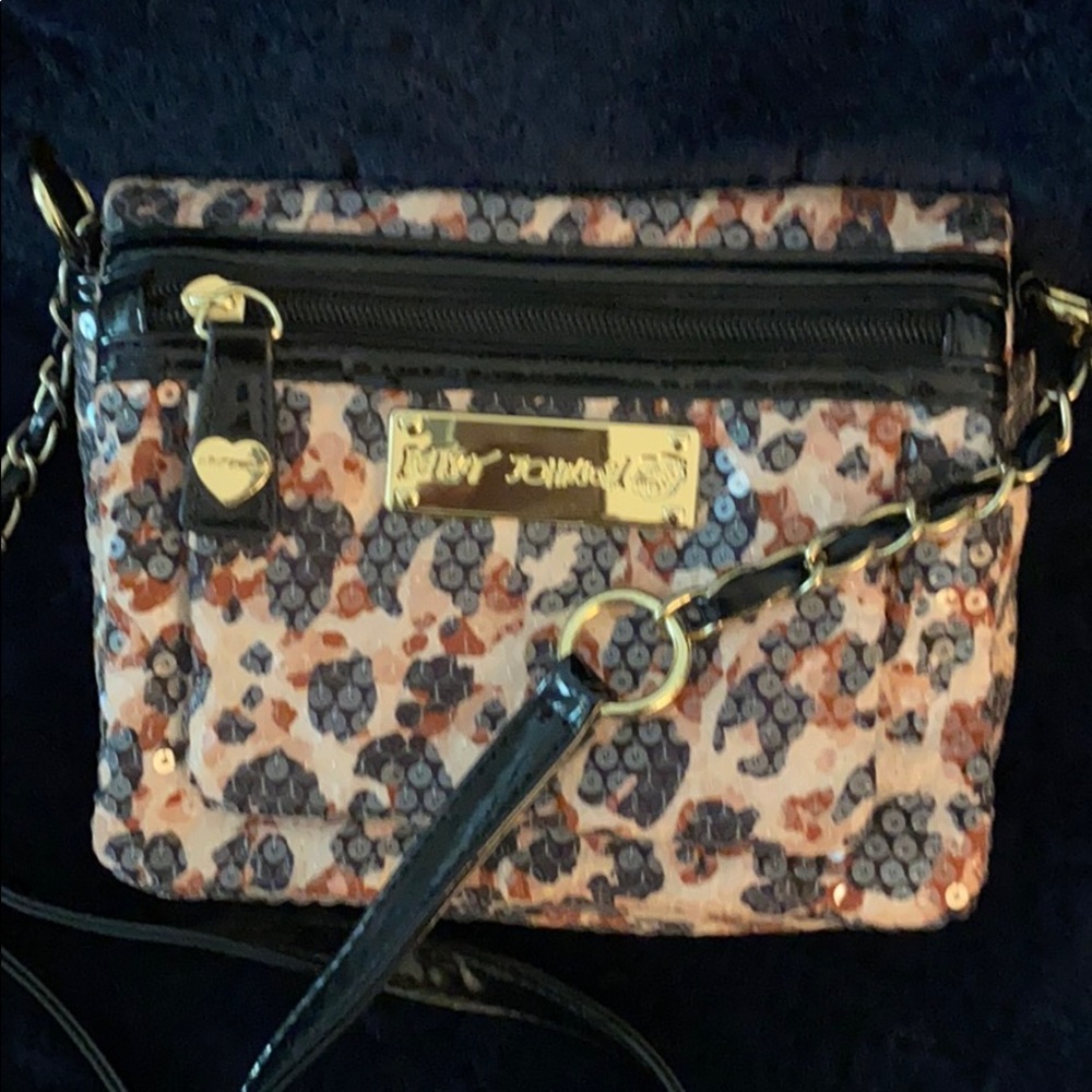 Betsey Johnson leopard sequin clutch